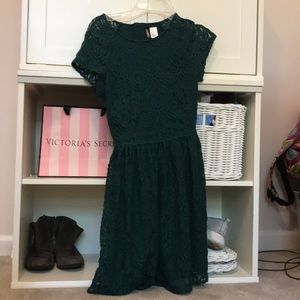 Drake green teal lace dress